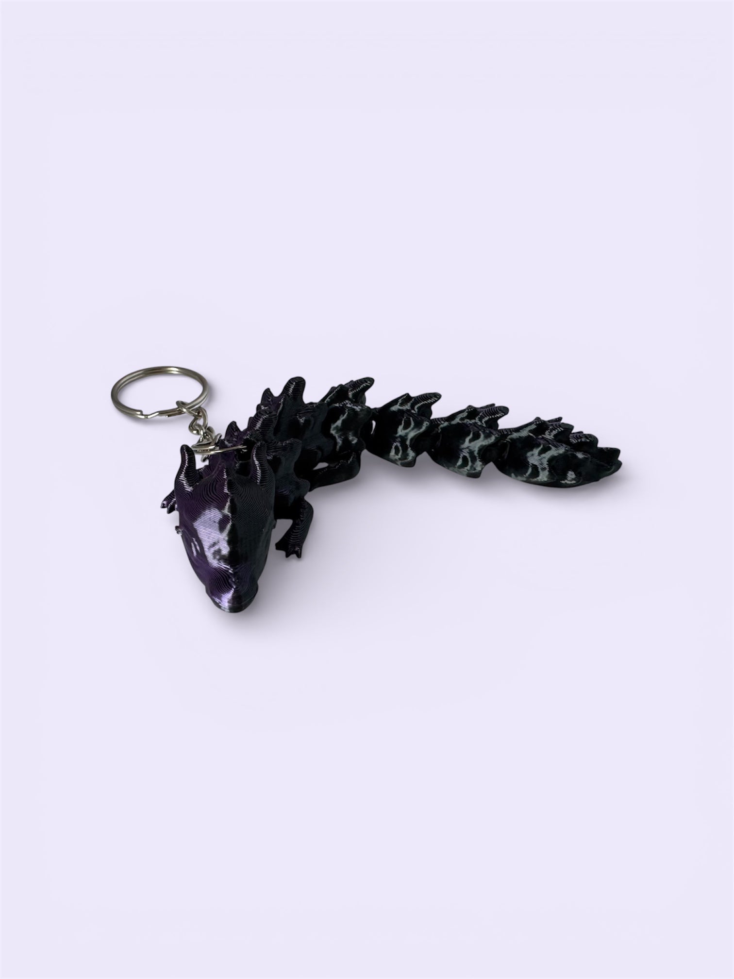 Purple and black Mini Keychain Dragon 3D Printed