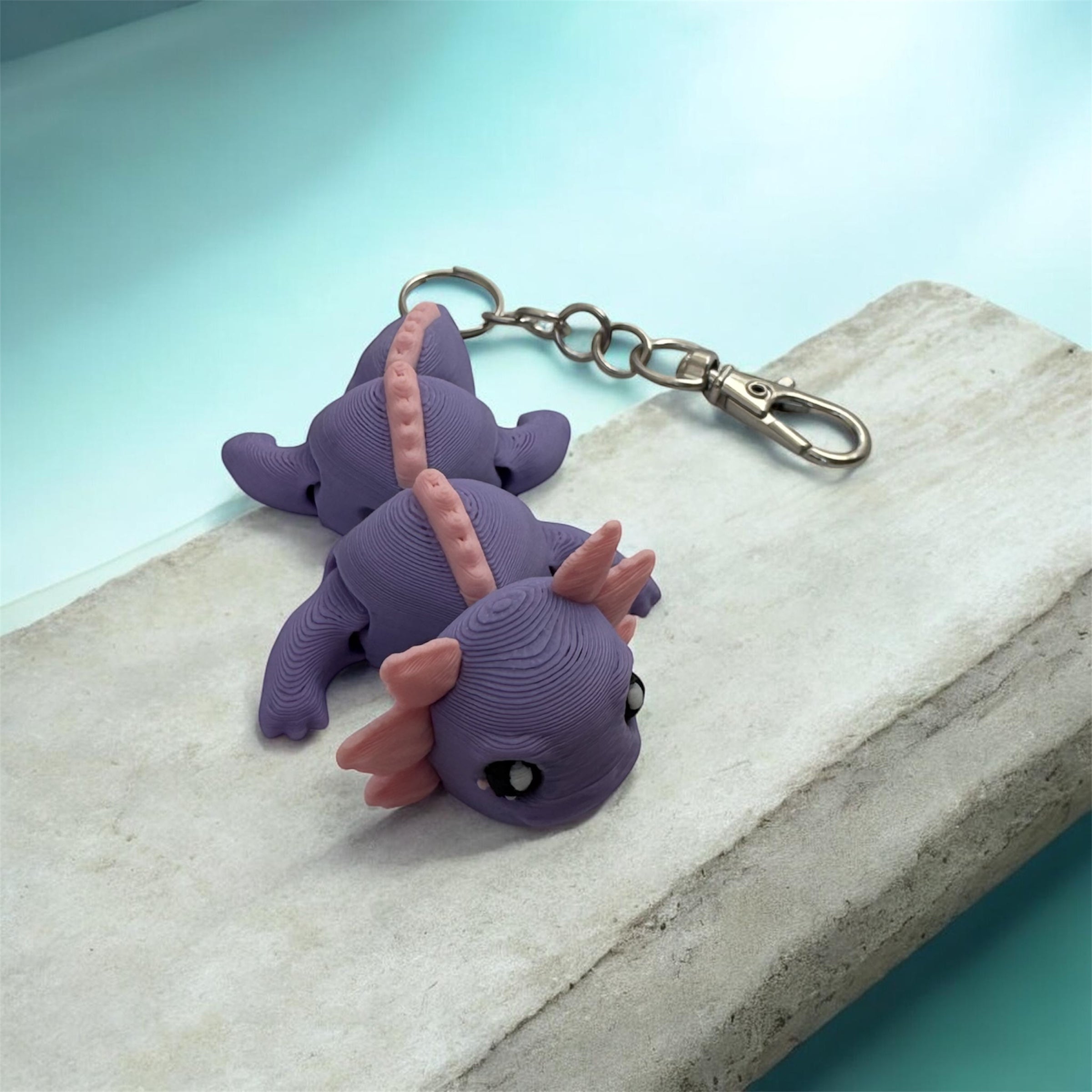 Axolotl Keychain 3D Printed