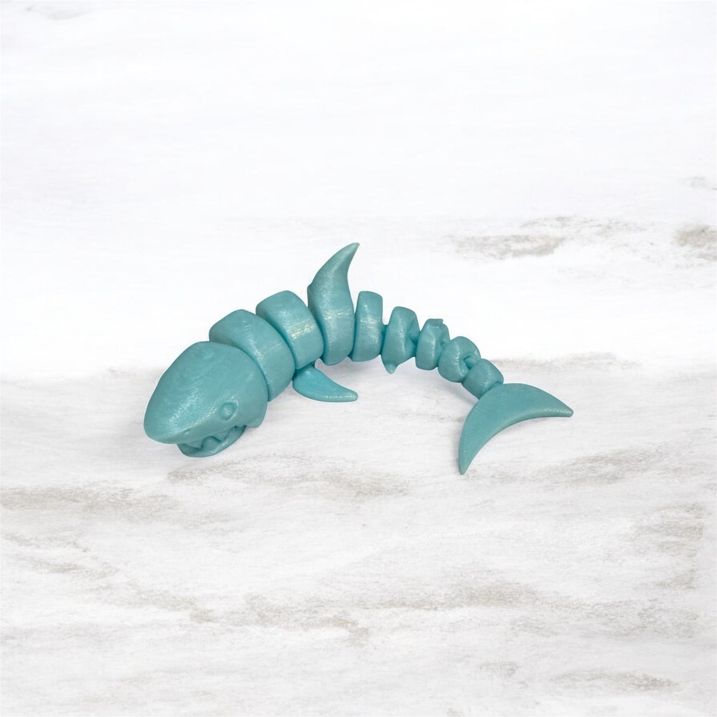 Translucent blue shark 3D Printed