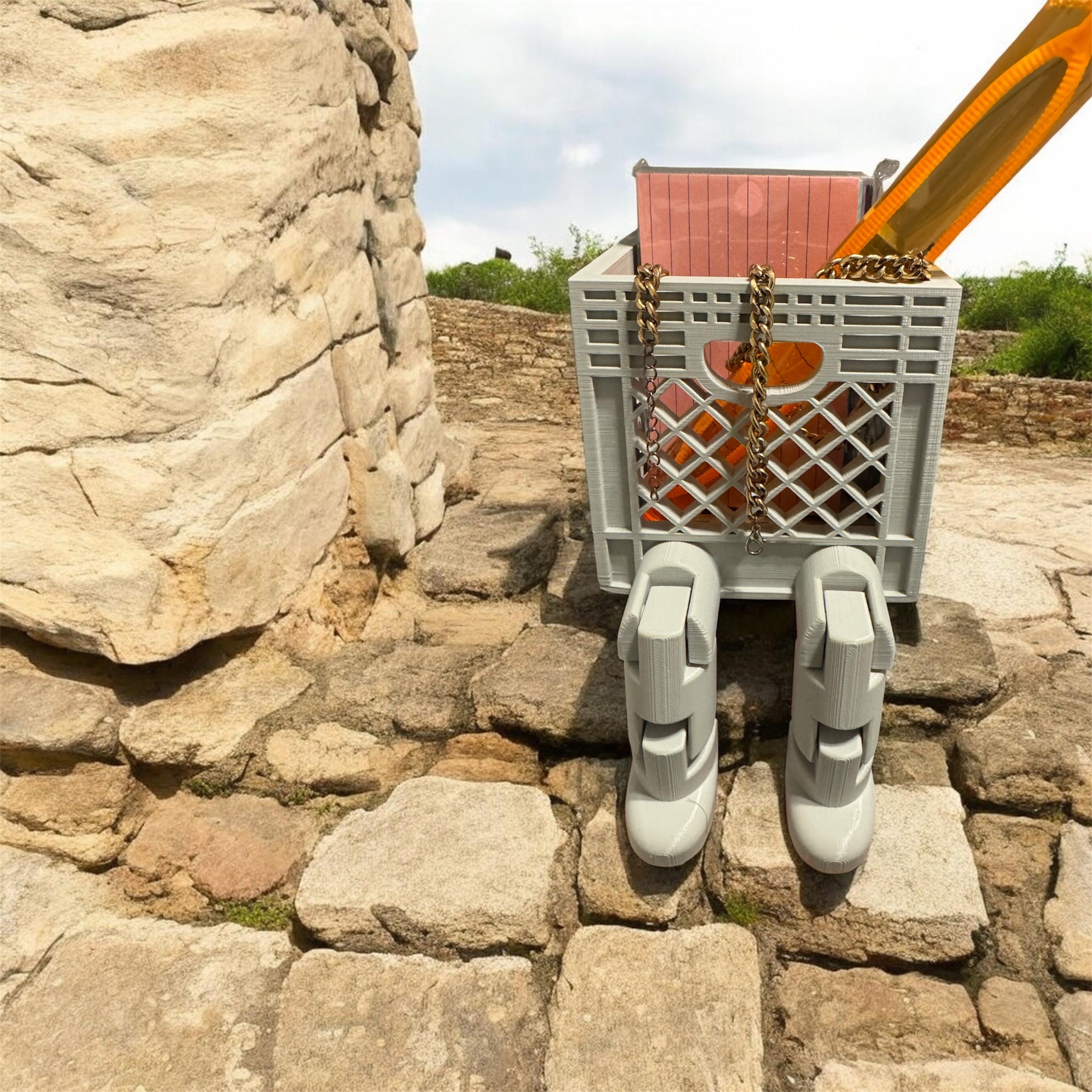 Mini crate with legs 3D Printed